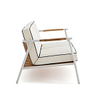 Садовый 2-х местный диван с подлокотниками из тика White варинант исполнения - 3 | Loft Concept в Ульяновске