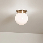 Потолочный светильник с белым матовым шарообразным плафоном Kichler варинант исполнения - 7 | Loft Concept в Ульяновске