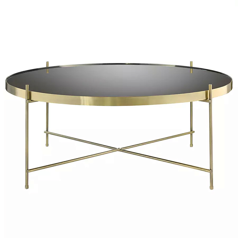 Кофейный столик с круглой зеркальной столешницей Round Mirror Table Коричневый Латунь в Ульяновске | Loft Concept 