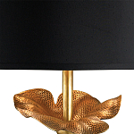 Настольная лампа с цветком на основании и черным абажуром Fluttering Leaf варинант исполнения - 1 | Loft Concept в Ульяновске