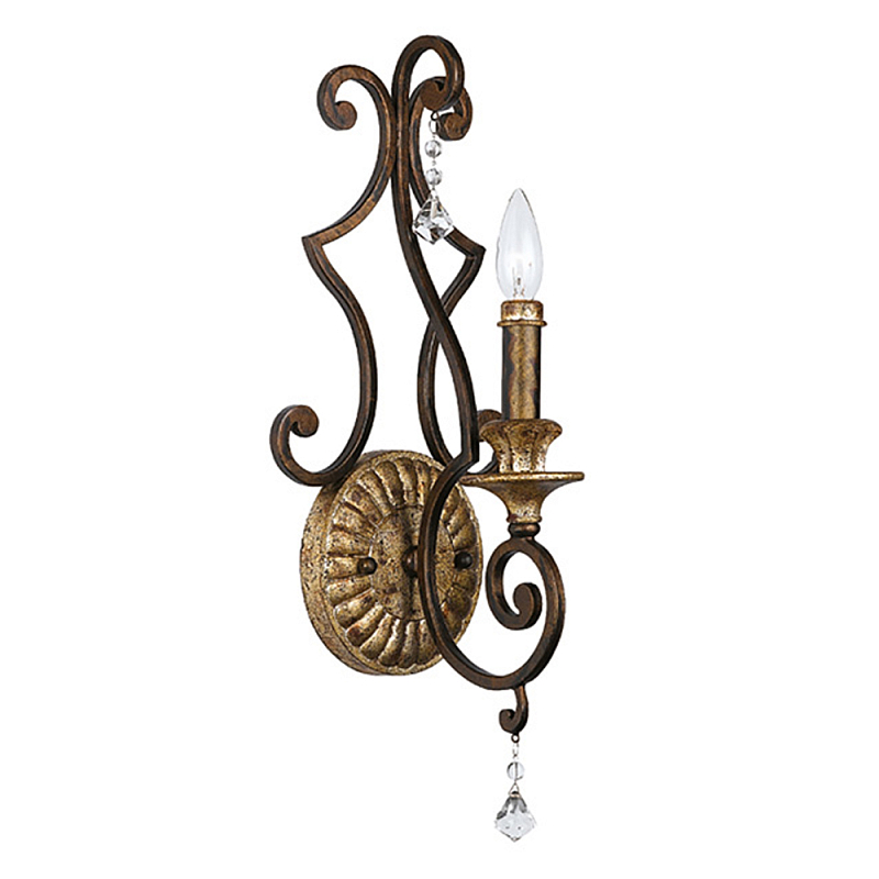 Бра в форме свечи и подвесками в классическом стиле Quoizel Бронза Золотой в Ульяновске | Loft Concept 