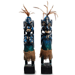 Комплект из 2-х деревянных статуэток Asmat Statuettes Dark Blue варинант исполнения - 1 | Loft Concept в Ульяновске