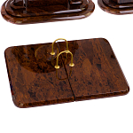 Настольный письменный набор с часами из природного камня обсидиана  Contract Extended варинант исполнения - 2 | Loft Concept в Ульяновске