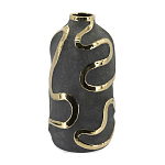 Ваза с золотыми акцентными полосами на черном матовом фоне Accent Tape варинант исполнения - 3 | Loft Concept в Ульяновске