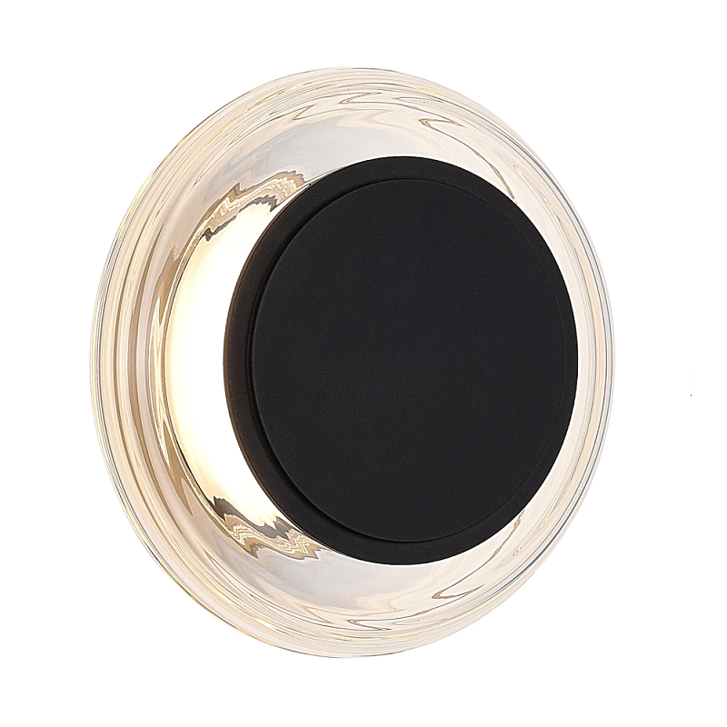 Бра круглое черный/прозрачный Plumpness LED 7 Черный Прозрачное Стекло в Ульяновске | Loft Concept 