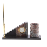 Настольный письменный набор из яшмы с часами Manager Organizer варинант исполнения - 1 | Loft Concept в Ульяновске