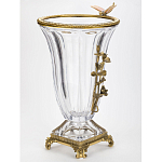 Ваза из прозрачного стекла с бронзовой вставкой в виде цветущей ветви Eden Garden porcelain and bronze варинант исполнения - 2 | Loft Concept в Ульяновске