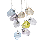 Люстра каскадная с 9-ю разноцветными стеклянными плафонами Kaleido варинант исполнения - 1 | Loft Concept в Ульяновске