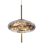 Подвесной светильник с гирляндой внутри стеклянного плафона Garland Glass Flat Hanging Lamp варинант исполнения - 1 | Loft Concept в Ульяновске