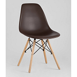 Пластиковый стул на ножках из массива бука Eames Brown варинант исполнения - 1 | Loft Concept в Ульяновске
