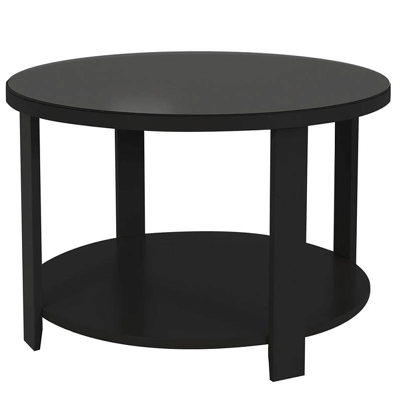 Круглый журнальный стол Jazz Black Черный Прозрачное Стекло в Ульяновске | Loft Concept 
