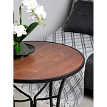 Столик приставной с круглой столешницей на металлическом черном основании Scenical Table варинант исполнения - 3 | Loft Concept в Ульяновске