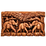 Панно из дерева слоны Panel With Animals варинант исполнения - 1 | Loft Concept в Ульяновске