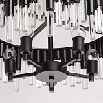 Люстра круглая из матового черного металла с подвесками из прозрачных стеклянных трубок Noir Tubes варинант исполнения - 10 | Loft Concept в Ульяновске