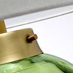 Настольная лампа с шарообразным прозрачным основанием из цветного переработанного стекла и белым цилиндрическим абажуром Elstead Lighting варинант исполнения - 2 | Loft Concept в Ульяновске