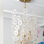 Подвесной светильник декорированный цветами из стекла Lightness of Flowers варинант исполнения - 6 | Loft Concept в Ульяновске