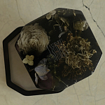 Шкатулка из эпоксидной смолы с цветами черная Epoxy Resin Square Box Black варинант исполнения - 4 | Loft Concept в Ульяновске
