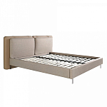 Кровать двуспальная серая с изголовьем из экокожи и ткани Modern Look варинант исполнения - 4 | Loft Concept в Ульяновске