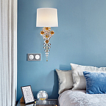 Бра с цветочным основанием и тканевым абажуром Tugella Flower Lamp варинант исполнения - 4 | Loft Concept в Ульяновске