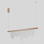 Люстра подвесная с пятью прозрачными элементами в форме лепестков и золотистым металлическим основанием DALI Tonin Casa варинант исполнения - 2 | Loft Concept в Ульяновске