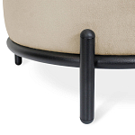 Банкетка круглая бежевый велюр на 4-х металлических ножках черного цвета SANJAY варинант исполнения - 2 | Loft Concept в Ульяновске