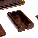 Настольный письменный набор с часами из природного камня обсидиана  Contract Extended варинант исполнения - 5 | Loft Concept в Ульяновске