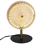 Настольная лампа с плафоном из рельефного стекла Peony Glass Bronze  варинант исполнения - 2 | Loft Concept в Ульяновске