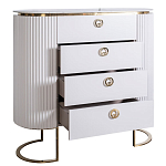 Комод белый овальный с мраморной столешницей Thoroughbass варинант исполнения - 2 | Loft Concept в Ульяновске