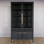 Витрина Primo со стеклянными фасадами и буфетом шпон Черный дуб варинант исполнения - 2 | Loft Concept в Ульяновске