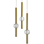 Подвесной светильник с 3-мя плафонами Celestin Spheres Brass Hanging Lamp варинант исполнения - 1 | Loft Concept в Ульяновске