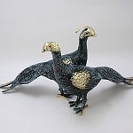 Статуэтка бронзовая пара Павлины синие Bronze Birds варинант исполнения - 1 | Loft Concept в Ульяновске