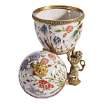 Шкатулка в форме яйца на величественных львах из фарфора с бронзовыми элементами Eden Garden варинант исполнения - 7 | Loft Concept в Ульяновске