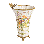 Ваза из фарфора с бронзовой стрекозой  Paradise Dragonfly варинант исполнения - 1 | Loft Concept в Ульяновске