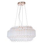 Люстра подвесная многослойная с прозрачными хрустальными трубками и золотистым каркасом Hexagon Tube Light варинант исполнения - 1 | Loft Concept в Ульяновске