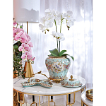 Блюдо из голубого фарфора с бронзовой ручкой в виде ветки Blue Garden варинант исполнения - 4 | Loft Concept в Ульяновске