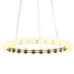 Люстра светодиодная кольцевая с круглыми плафонами белого цвета PEARLS Suspension 48 варинант исполнения - 3 | Loft Concept в Ульяновске