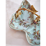 Блюдо из голубого фарфора с бронзовой ручкой в виде ветки Blue Garden варинант исполнения - 6 | Loft Concept в Ульяновске