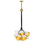 Люстра с 15-ю белыми  плафонами с золотой внутренней поверхностью Hinkley варинант исполнения - 7 | Loft Concept в Ульяновске