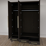 Большой Шкаф Primo Темный орех с 3 дверьми и 3 выдвижными ящиками варинант исполнения - 9 | Loft Concept в Ульяновске