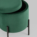 Зеленый пуф на черных ножках SANJAY варинант исполнения - 3 | Loft Concept в Ульяновске