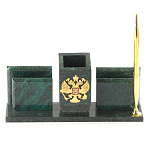 Настольный письменный набор из змеевика с визитницами и ручкой Successful Leader варинант исполнения - 1 | Loft Concept в Ульяновске