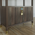 Стеллаж со стеклянными полками Elsa Dreams Walnut варинант исполнения - 1 | Loft Concept в Ульяновске