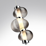 Подвесной светильник с 3-мя рифлеными стеклянными шарами Marcelh Light варинант исполнения - 9 | Loft Concept в Ульяновске