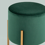 Зеленый пуф на золотистых ножках SANJAY варинант исполнения - 2 | Loft Concept в Ульяновске