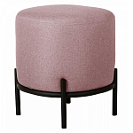 Круглый пуф на металлических ножках с обивкой из рогожки Casey Poof варинант исполнения - 3 | Loft Concept в Ульяновске