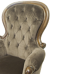 Кресло с мягкой обивкой из коричневого велюра на 4-х деревянных ножках Evelyn Classical Armchair варинант исполнения - 4 | Loft Concept в Ульяновске