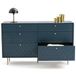 Комод с 6 выдвижными ящиками Scale Ornament Blue Chest of Drawers варинант исполнения - 4 | Loft Concept в Ульяновске