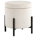 Молочный пуф на черных ножках SANJAY варинант исполнения - 1 | Loft Concept в Ульяновске