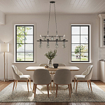 Люстра подвесная с 8-ю лампами и стеклянными круглыми подвесками Currey & Company варинант исполнения - 2 | Loft Concept в Ульяновске