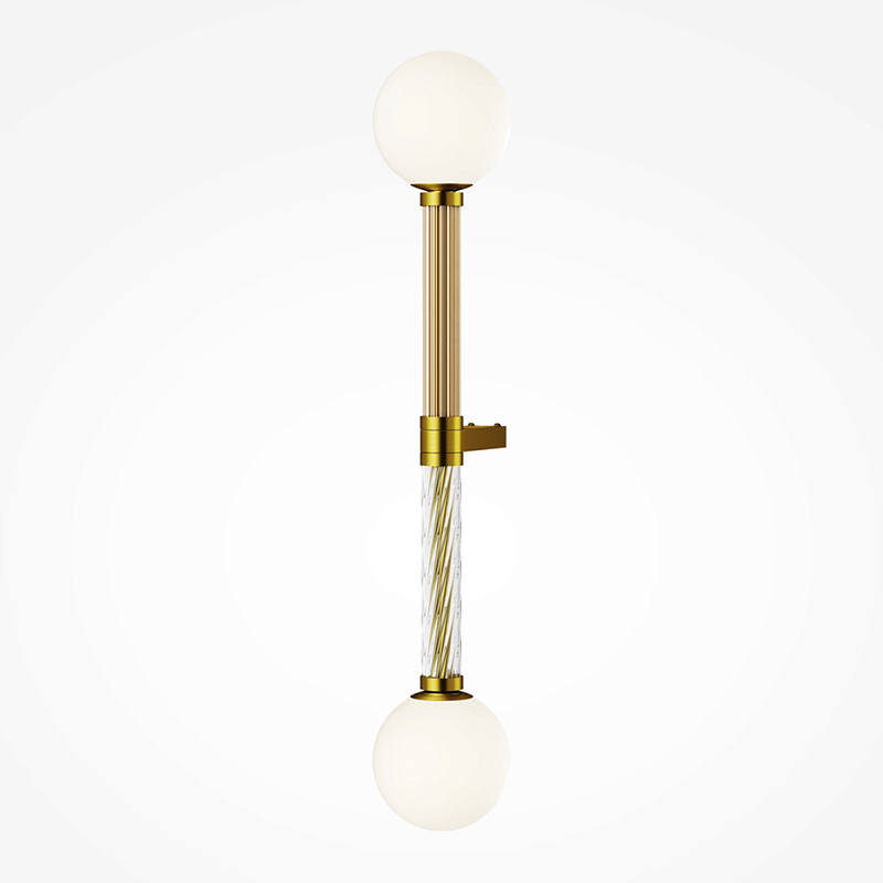 Бра со стеклянными вставками Helios Латунь Прозрачное Стекло в Ульяновске | Loft Concept 